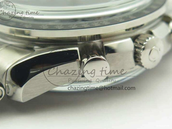 0317 TechFriendly SpeedMaster MoonWatch SS OMF 1:1 Best Edition Black Red Dial On SS Bracelet A9300 V 8092